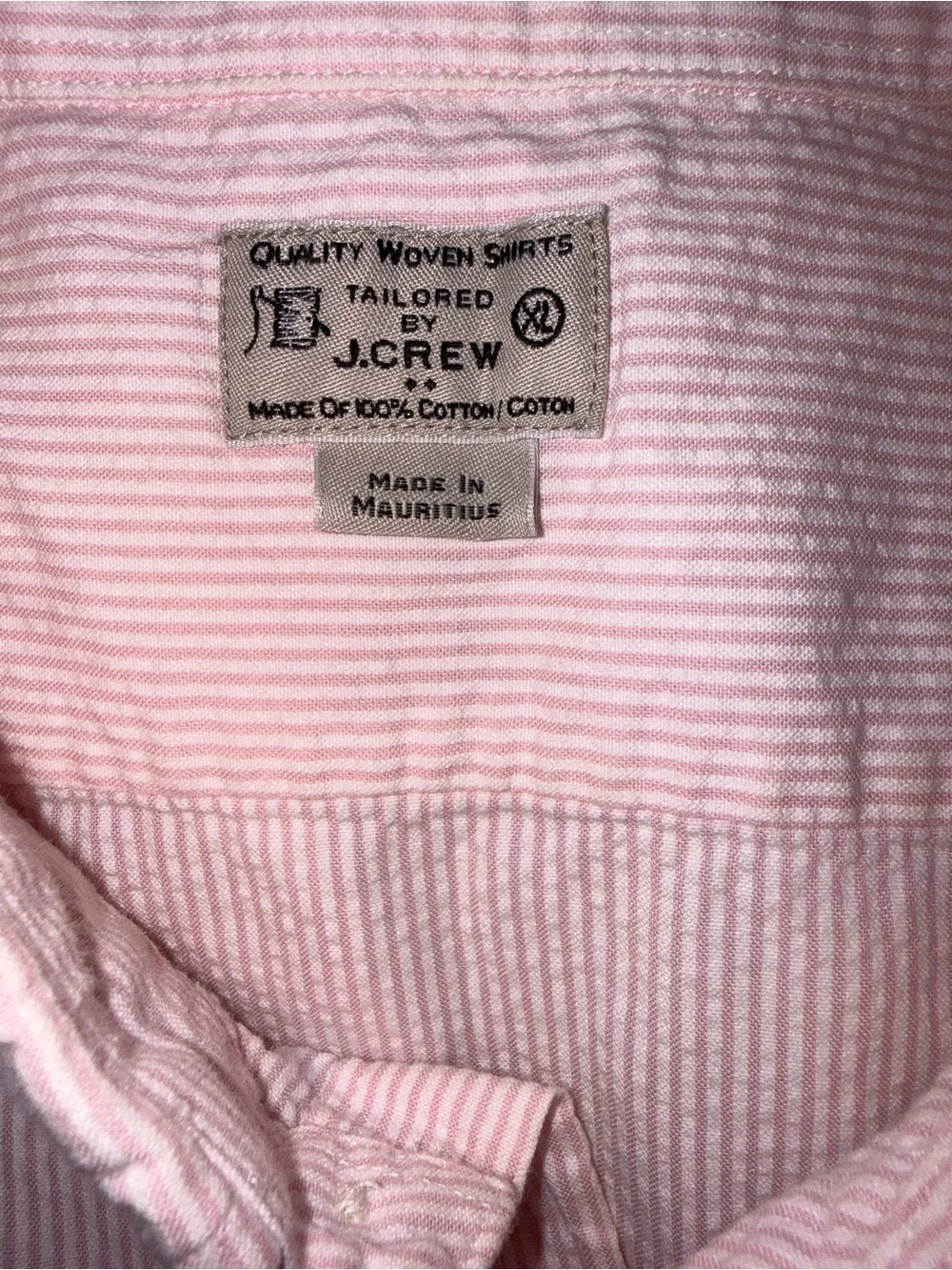 1305-J. Crew Light Pink Seersucker Button-Down Shirt